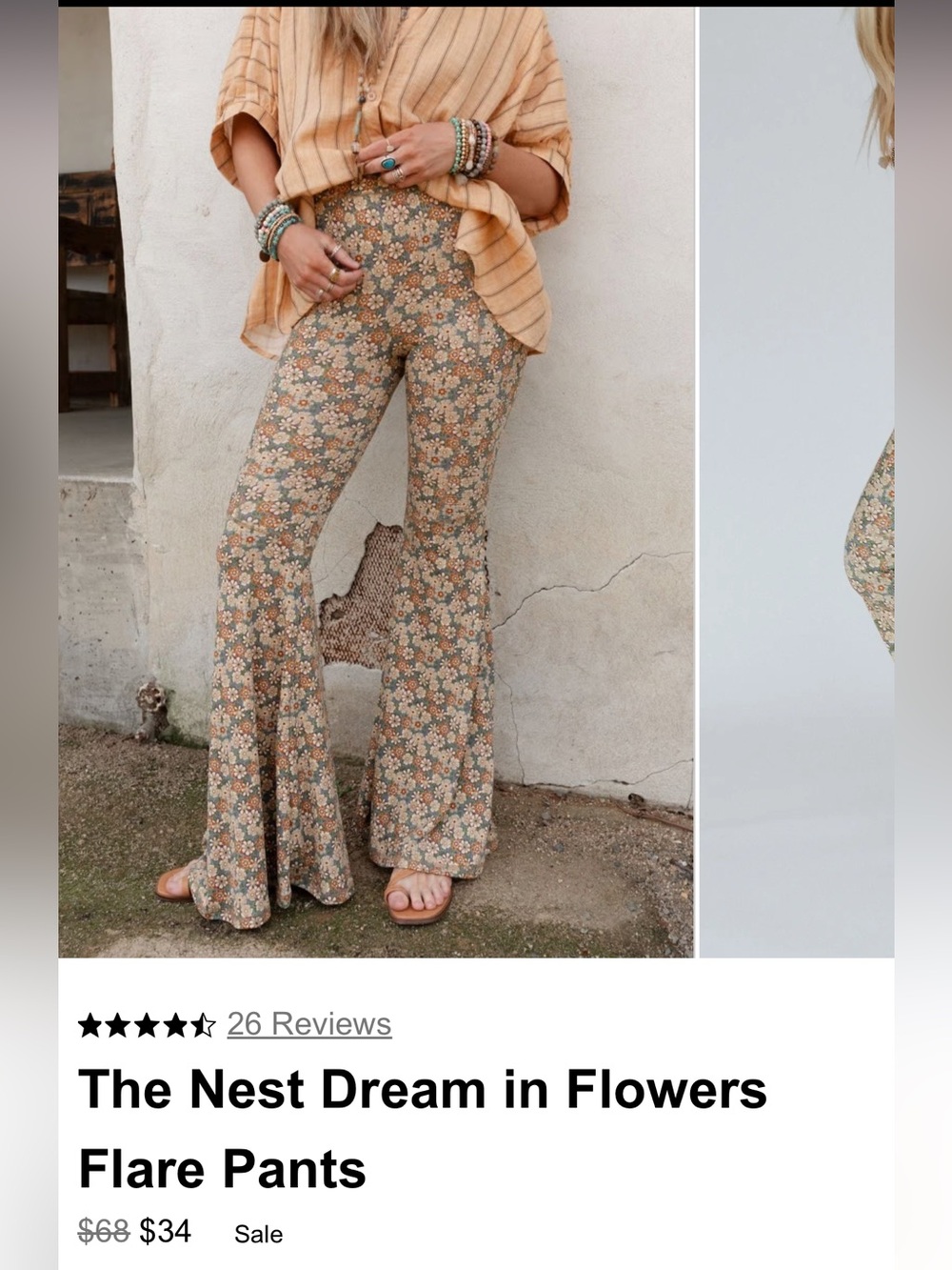 Three Bird Nest - The Nest Dream in Flowers Flare Pants